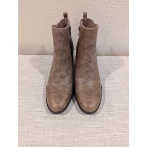 Baretraps Rhoslyn Sz 8.5 Brown Stack Heel Boho Zip Posture Boots